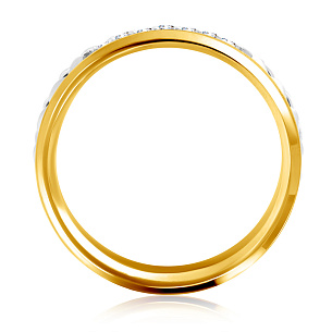Кольцо обручальное из комбинированного золота