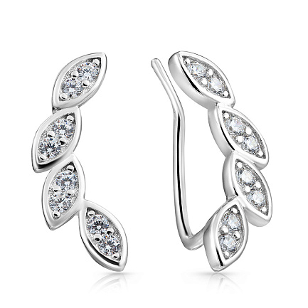 Серьги из серебра с фианитом