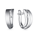 Серьги с английским замком из серебра с бриллиантами