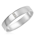 Кольцо обручальное из белого золота с бриллиантами
