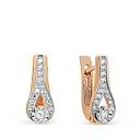 Серьги с английским замком из красного золота с бриллиантами