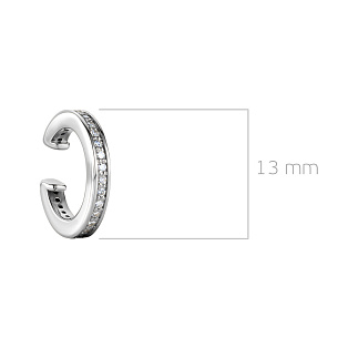 Серьга-кафф из белого золота с бриллиантами
