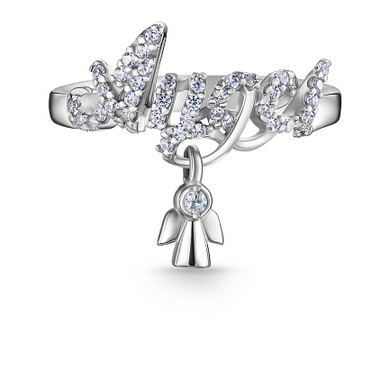 Кольцо из серебра с фианитом