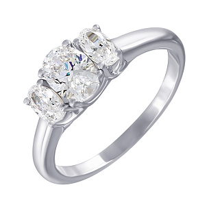 Кольцо из серебра с фианитом