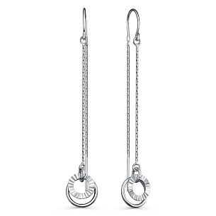 Серьги с английским замком из серебра