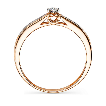 Кольцо из красного золота с бриллиантами