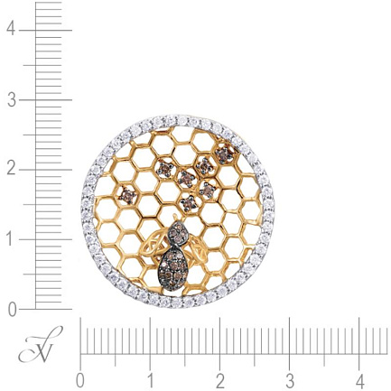Подвеска из желтого золота с бриллиантами