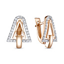 Серьги с английским замком из красного золота с бриллиантами