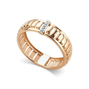 Кольцо из красного золота с бриллиантами