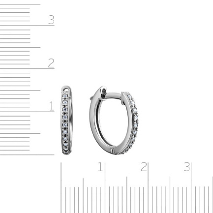 Серьги из серебра с фианитом