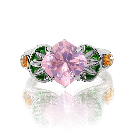 Кольцо из серебра с ситалом, цитринами