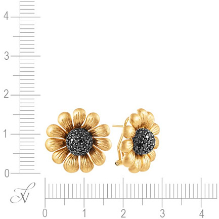 Серьги из желтого золота с бриллиантами