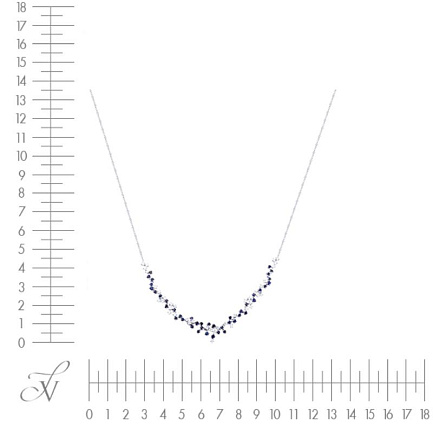 Колье из белого золота с бриллиантами, сапфирами