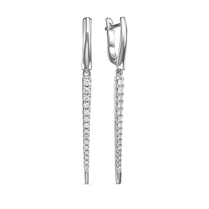 Серьги из белого золота с бриллиантом