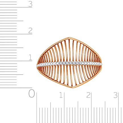 Кольцо из красного золота с фианитом