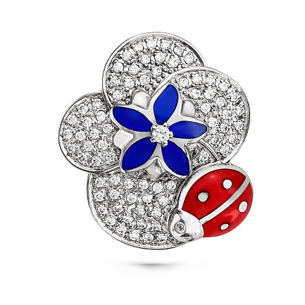 Подвеска из серебра с фианитами