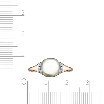 Кольцо из желтого золота с бриллиантами, аметистом