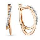 Серьги с английским замком из красного золота