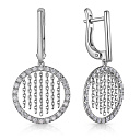 Серьги с английским замком из белого золота с бриллиантами