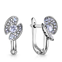 Серьги с английским замком из белого золота с бриллиантами