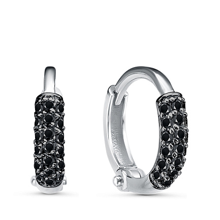 Серьги из серебра с фианитами