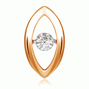 Подвеска из красного золота с бриллиантом