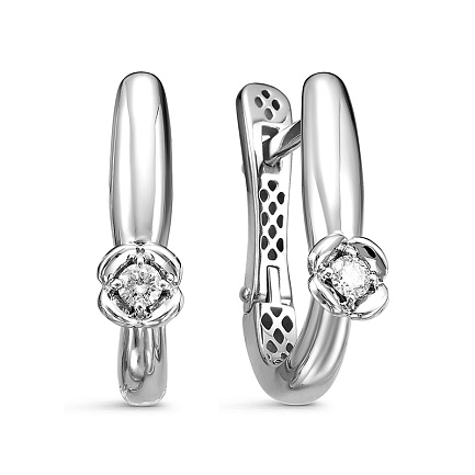 Серьги из белого золота с бриллиантами