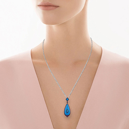 Подвеска из серебра с бирюзой, рубином