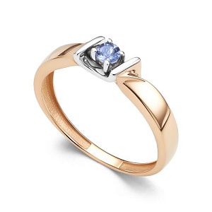 Кольцо из красного золота с танзанитом