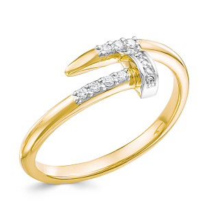 Кольцо из желтого золота с бриллиантом