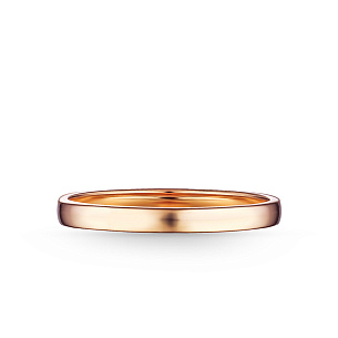 Кольцо обручальное гладкое из красного золота