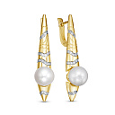 Серьги с английским замком из желтого золота