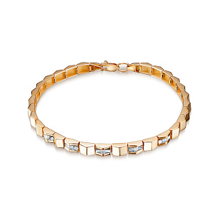 Браслет из красного золота с бриллиантом