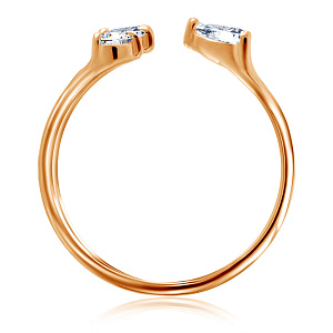 Кольцо из красного золота с фианитом