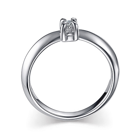 Кольцо из серебра с бриллиантом