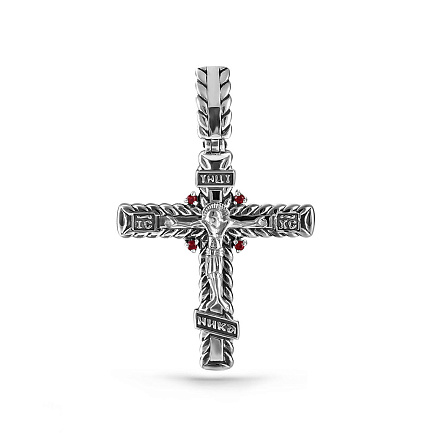 Крест из серебра с фианитами