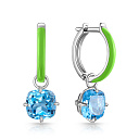 Серьги с английским замком из серебра с топазом