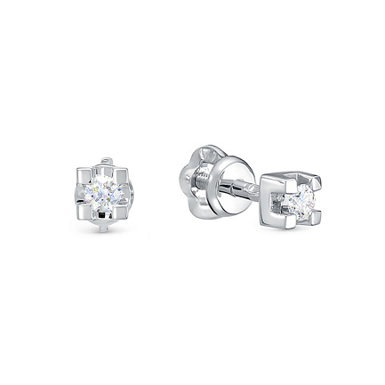 Серьги из белого золота с бриллиантами