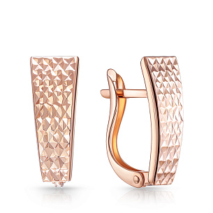 Серьги с английским замком из красного золота