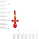 Крест из красного золота с эмалью