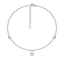 Браслет на ногу декоративный из серебра с фианитом