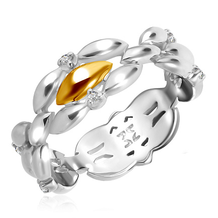 Кольцо из серебра с топазами