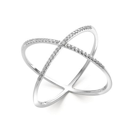 Кольцо из белого золота с бриллиантами