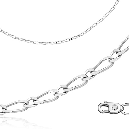 Цепь автомат из серебра, плетение панцирное