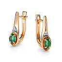 Серьги с английским замком из красного золота с бриллиантами