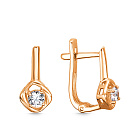 Серьги из красного золота с фианитом
