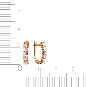 Серьги с английским замком из красного золота с бриллиантами