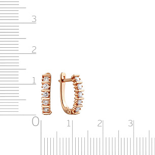 Серьги с английским замком из красного золота с бриллиантами