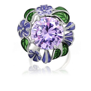 Кольцо из серебра с фианитом