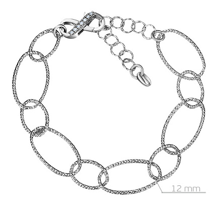 Браслет декоративный из серебра с фианитом